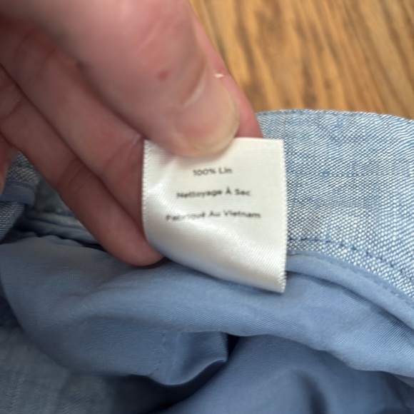 Talbots 100% Linen Cropped Pants Blue size 16W - Picture 7 of 8